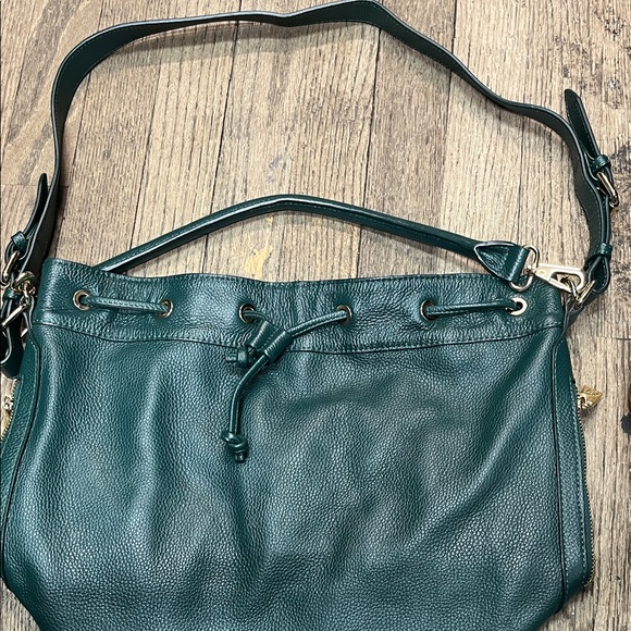 Ora Delphine Teal Leather Shoulder Bag - Picture 1 of 6